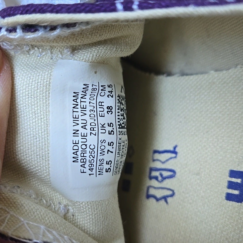 CONVERSE CTAS All Star Purple Unisex Sneakers Womens 7.5 Mens 5.5 - Picture 4 of 7